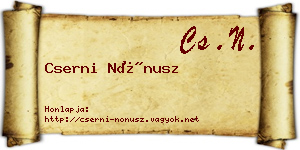Cserni Nónusz névjegykártya